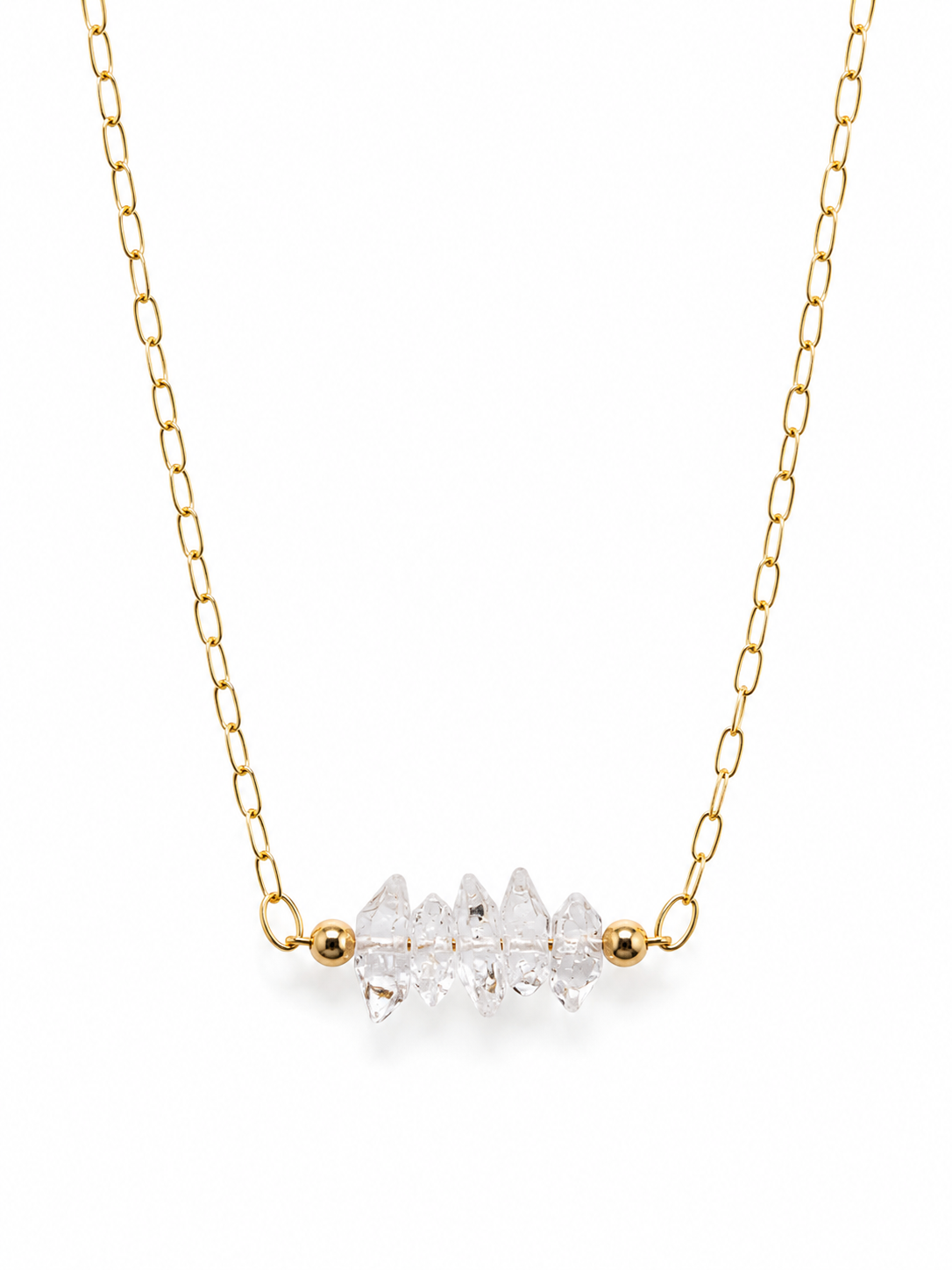 Raw Light | Herkimer Diamond Crystal Layering Necklace | Handmade Gift Jewelry