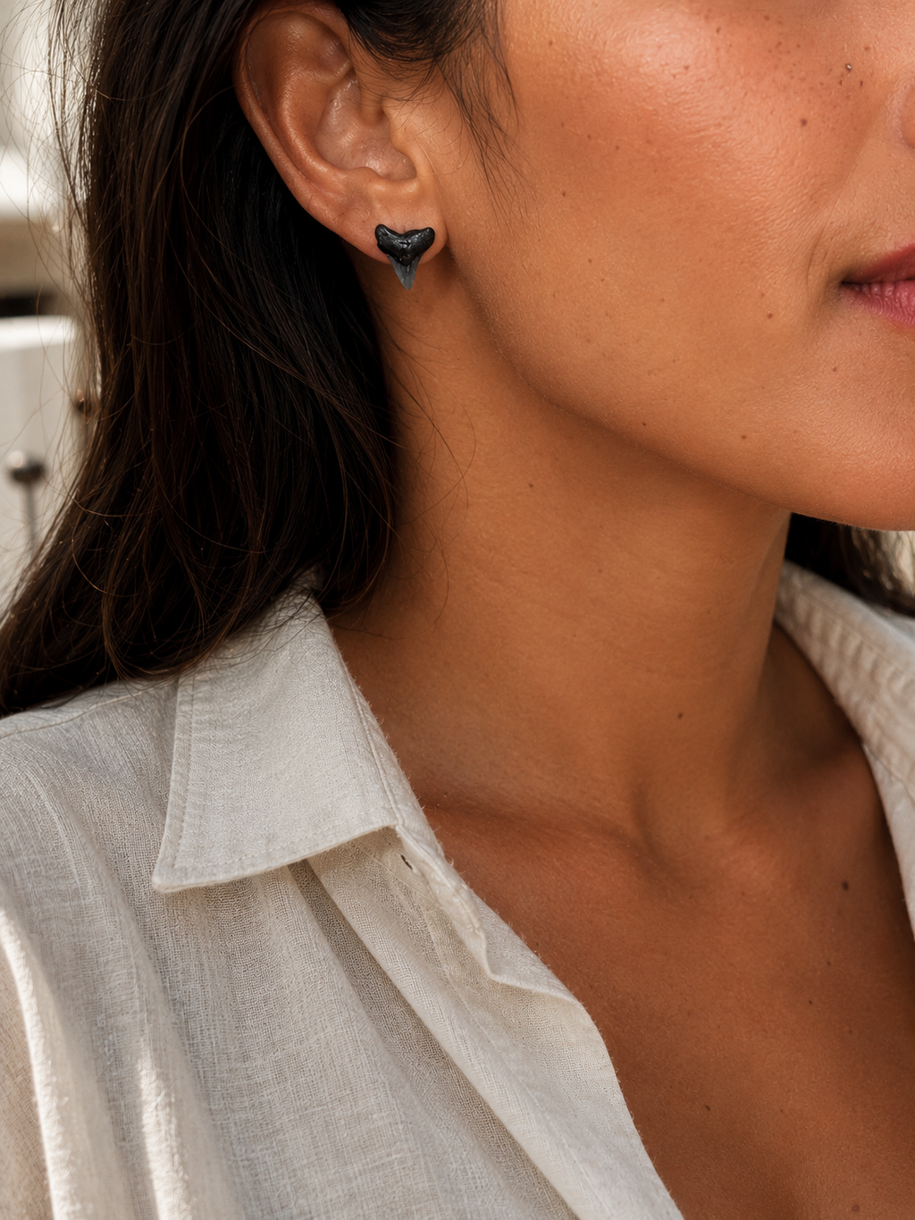 Bare & Unearthed | Natural Fossil Shark Tooth Earrings | Handmade Gift Jewelry