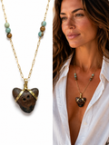 She Endured | Fossil Megalodon Shark Tooth Necklace | Unique Handmade Gift for Her