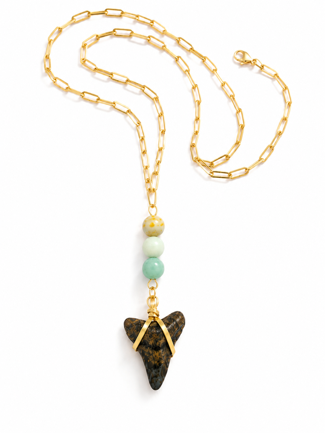 Driftwood & Soul | Fossil Shark Tooth & Labradorite Necklace | One of a Kind Gift Jewelry