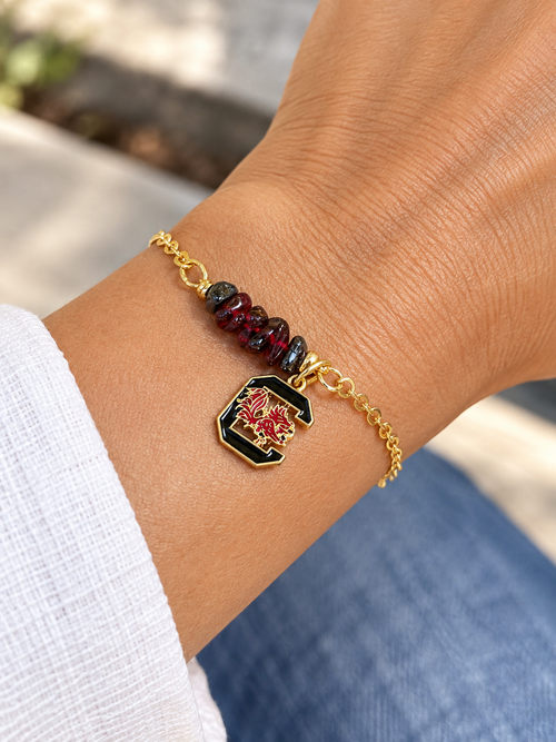 Garnet & Hematite Bracelet | Go Gamecocks