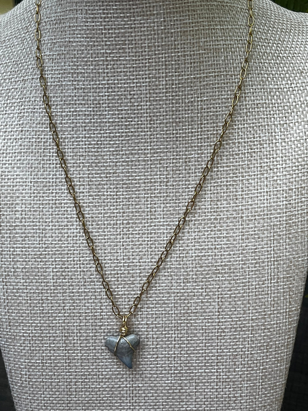 Something Blue | Fossil Shark Tooth Necklace | Handmade Gift Jewelry