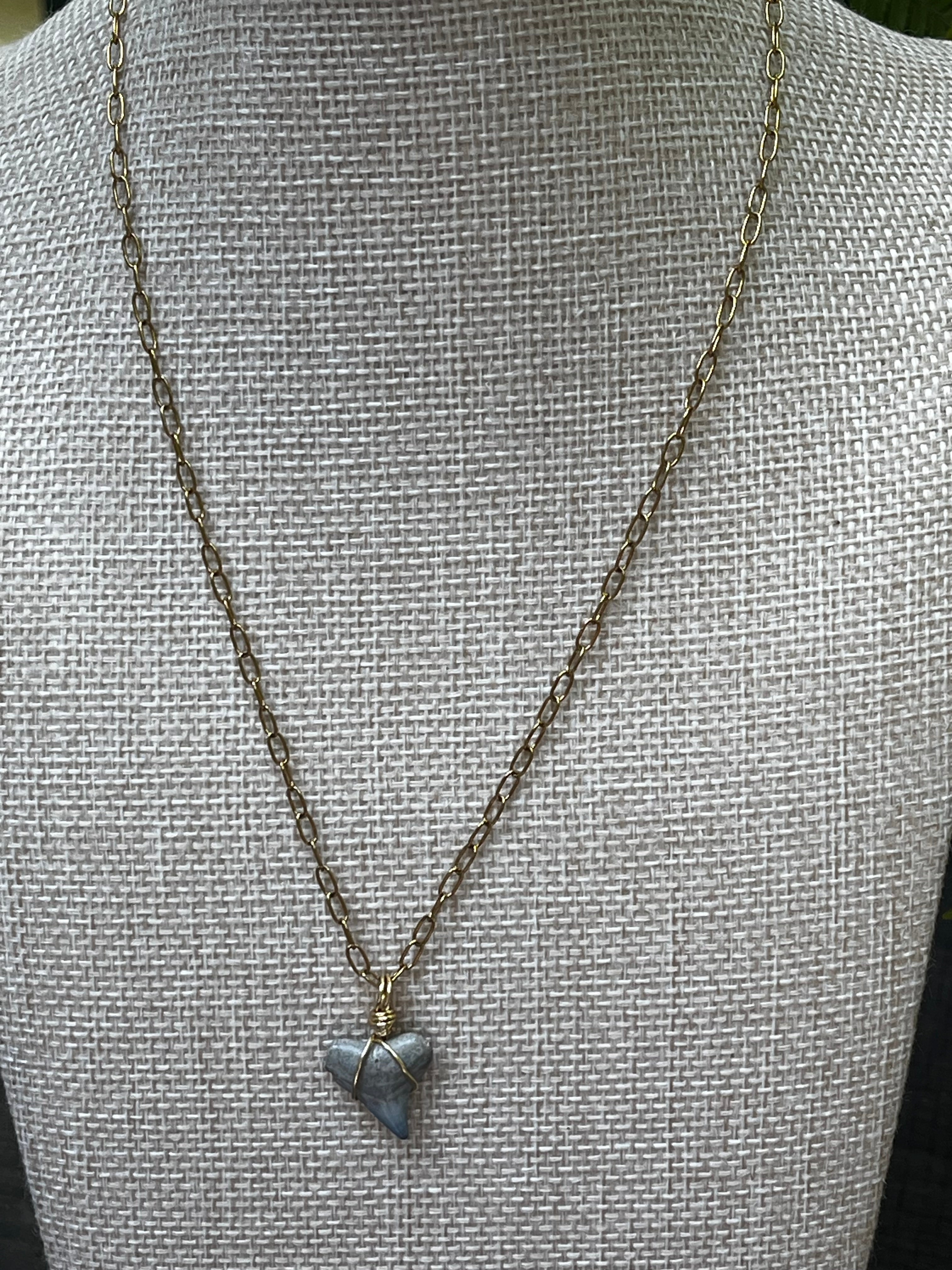 Something Blue | Fossil Shark Tooth Necklace | Handmade Gift Jewelry