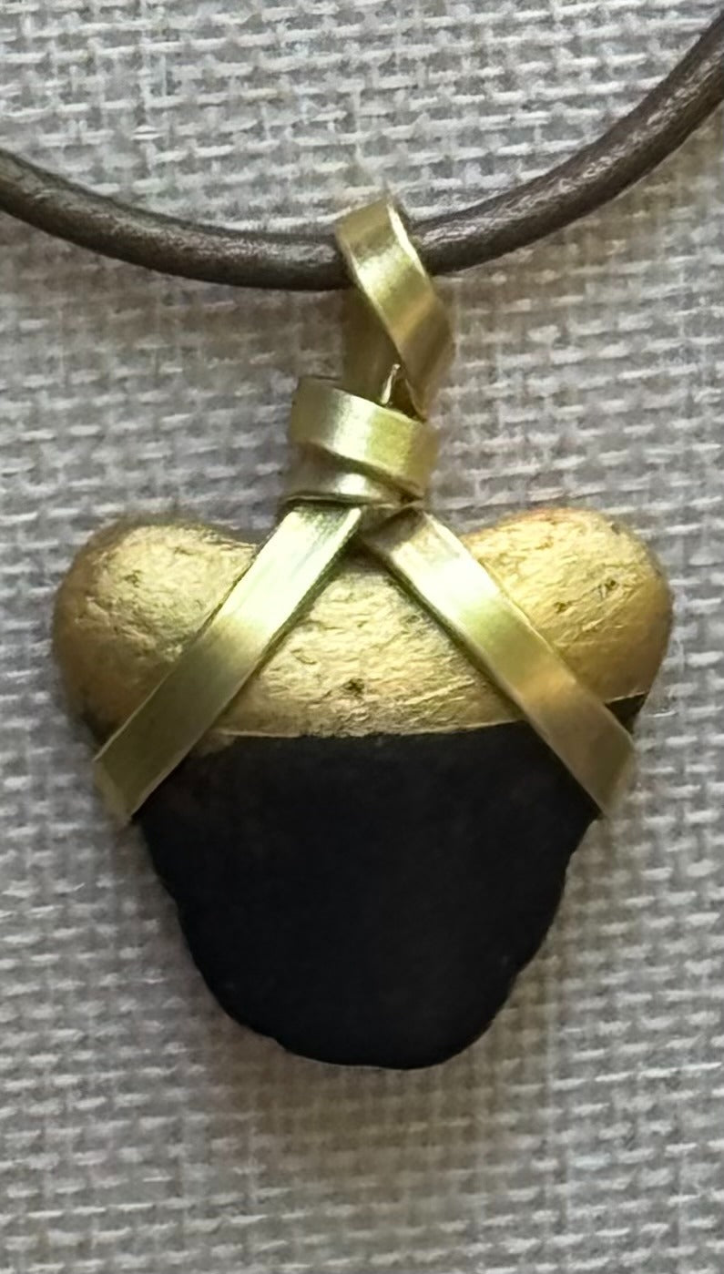 Crowned | Gold-Painted Fossil Megalodon Tooth Necklace | Unique Handmade Gift