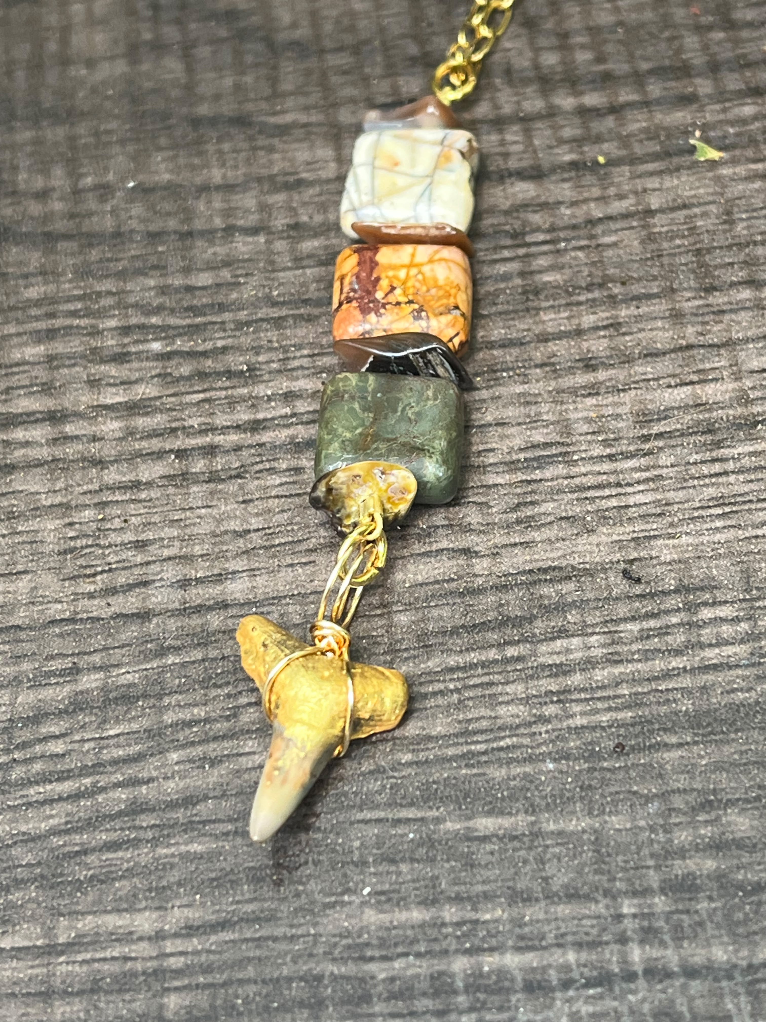 The Becoming | Fossil Lemon Shark Tooth & Labradorite Necklace | One of a Kind Gift Jewelry