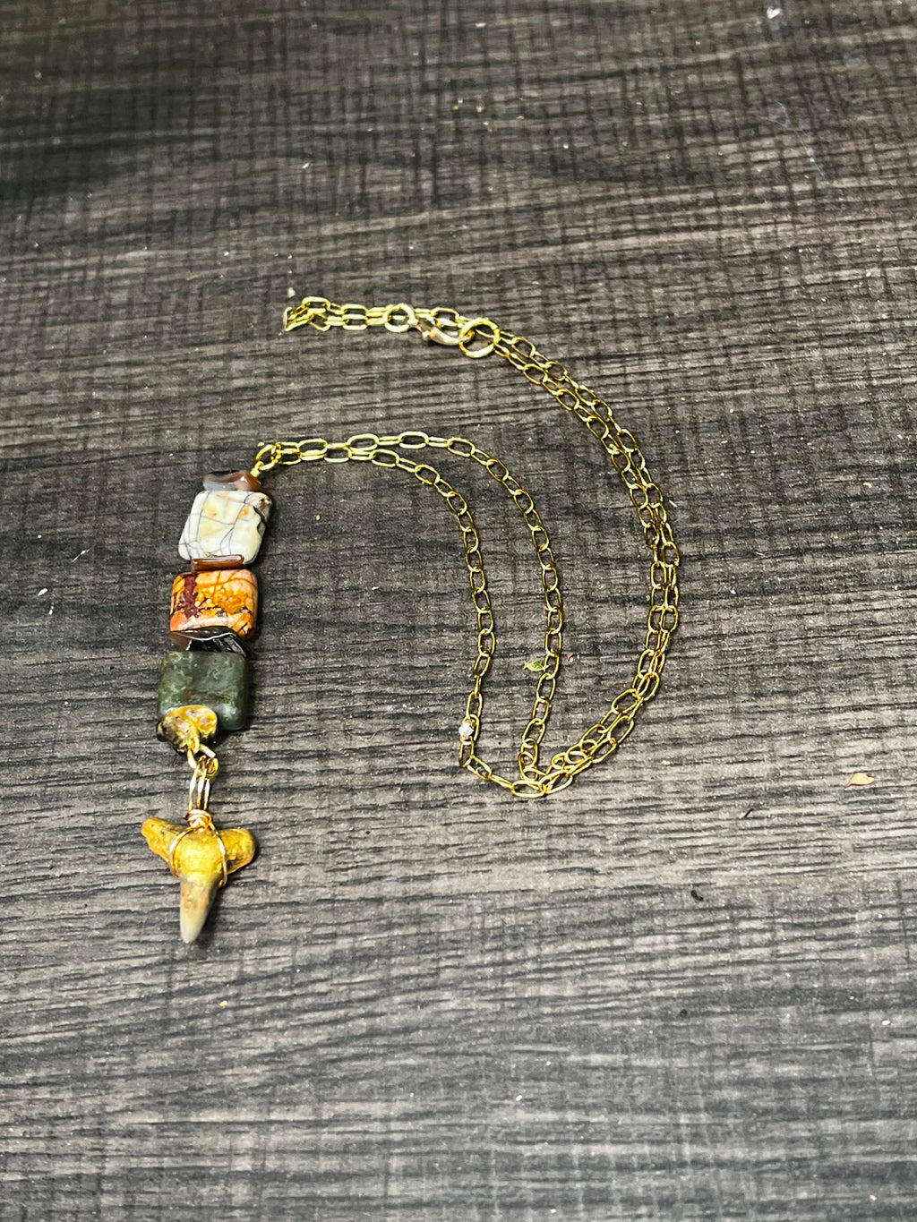 The Becoming | Fossil Lemon Shark Tooth & Labradorite Necklace | One of a Kind Gift Jewelry