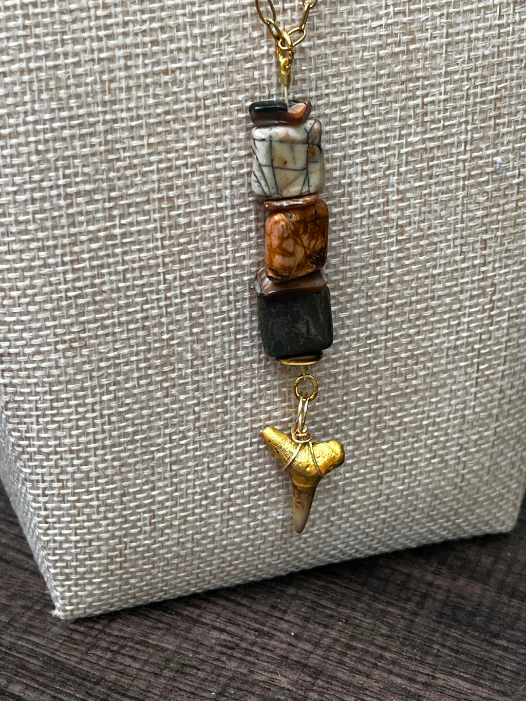 The Becoming | Fossil Lemon Shark Tooth & Labradorite Necklace | One of a Kind Gift Jewelry