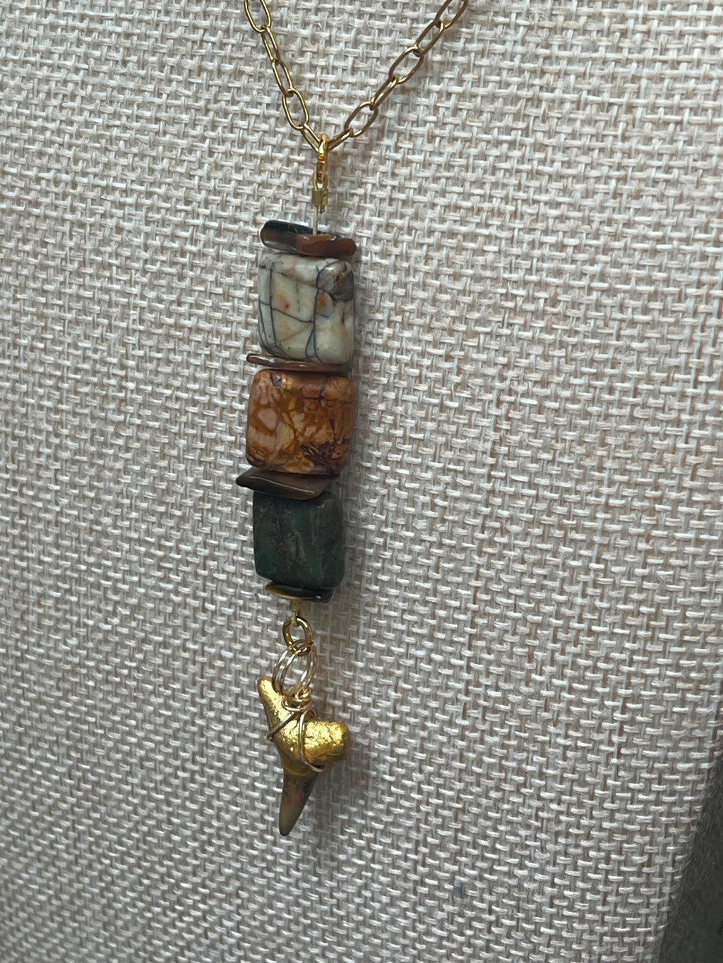 The Becoming | Fossil Lemon Shark Tooth & Labradorite Necklace | One of a Kind Gift Jewelry