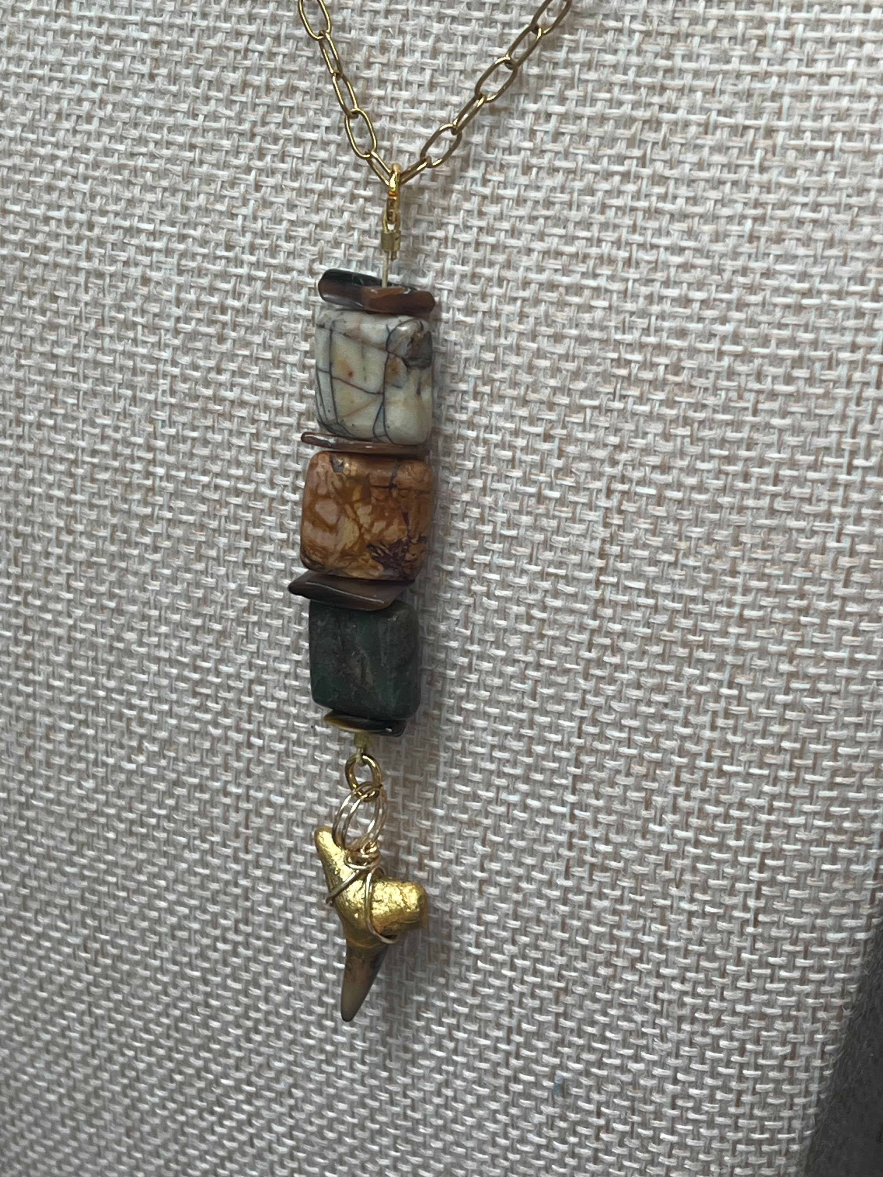 The Becoming | Fossil Lemon Shark Tooth & Labradorite Necklace | One of a Kind Gift Jewelry