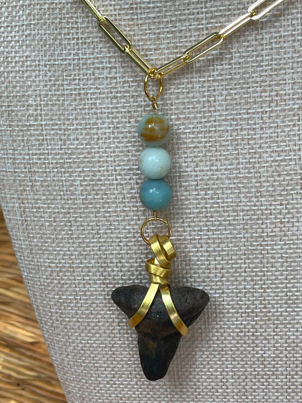 Driftwood & Soul | Fossil Shark Tooth & Labradorite Necklace | One of a Kind Gift Jewelry