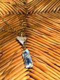 Storm Sisters Set | Fossil Bull Shark Tooth & Kyanite Crystal Necklace Duo | Gift for Her