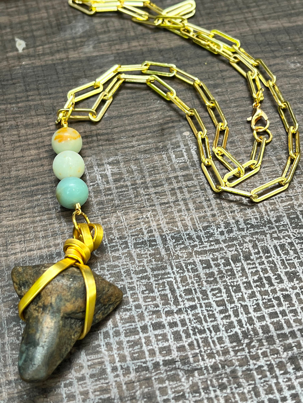 Driftwood & Soul | Fossil Shark Tooth & Labradorite Necklace | One of a Kind Gift Jewelry