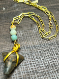 Driftwood & Soul | Fossil Shark Tooth & Labradorite Necklace | One of a Kind Gift Jewelry