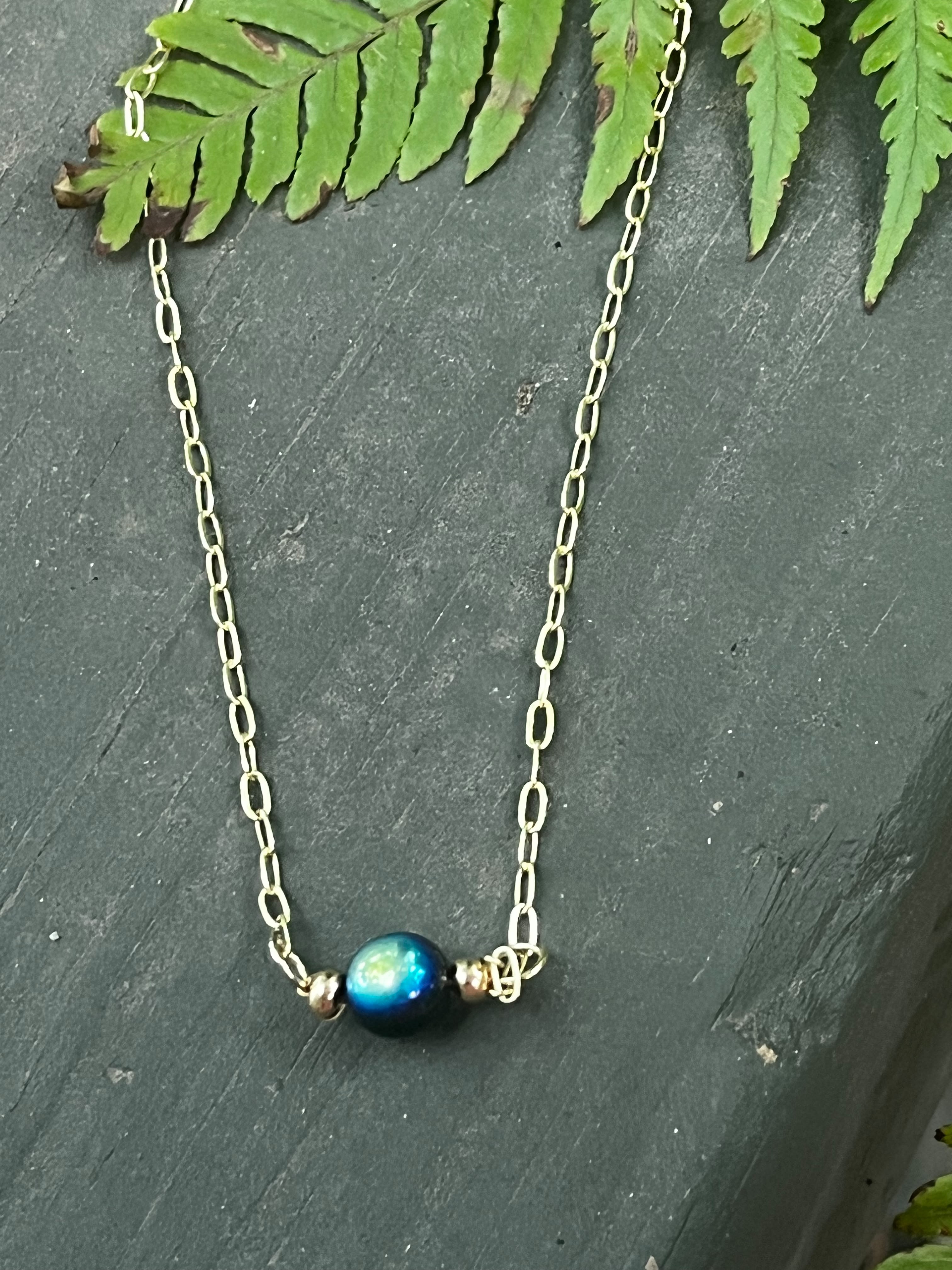 Deep Current | Ombre Glass Bead Layering Necklace | Handmade Gift Jewelry