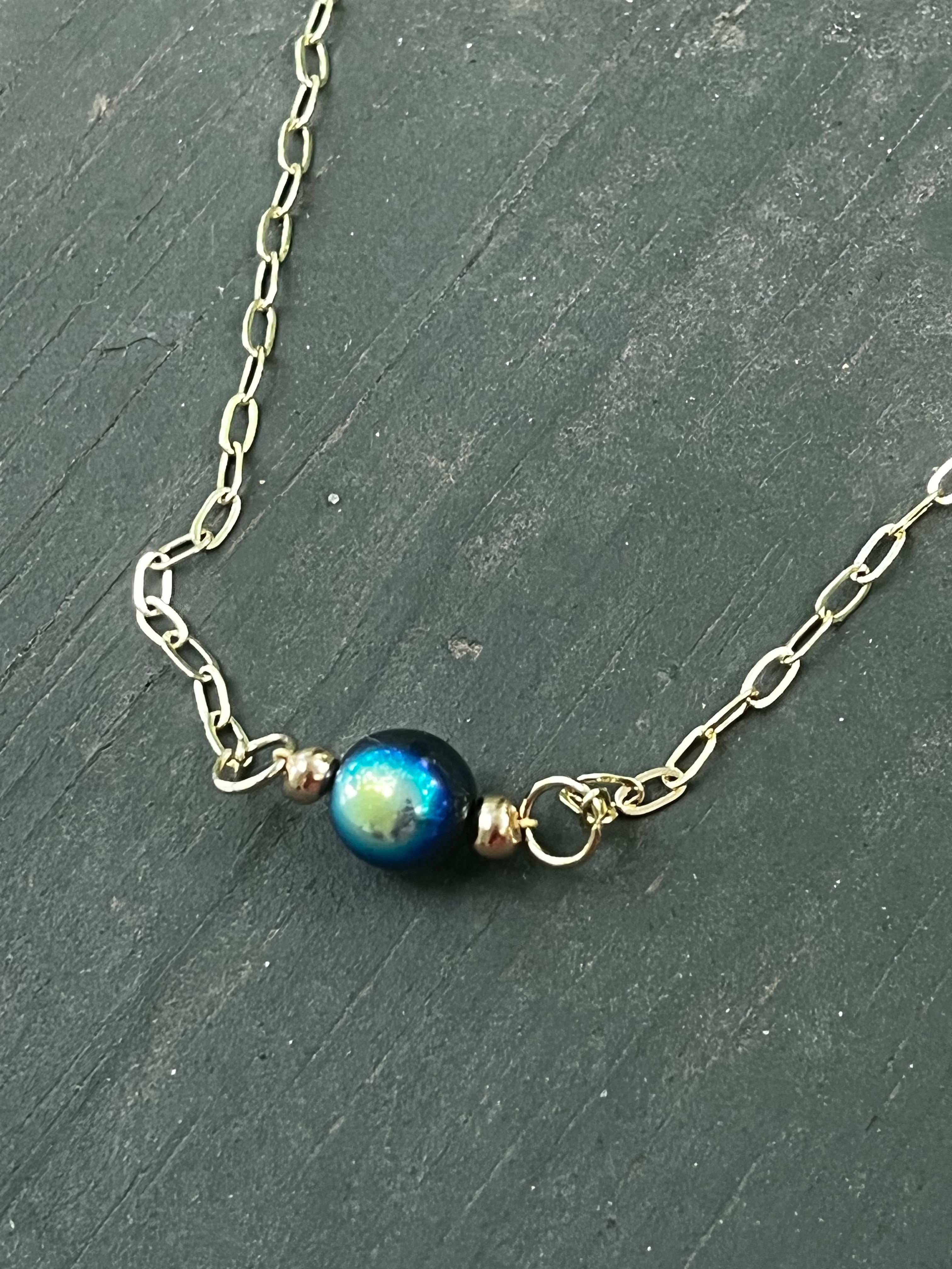 Deep Current | Ombre Glass Bead Layering Necklace | Handmade Gift Jewelry