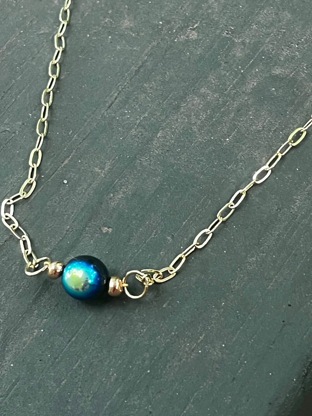 Deep Current | Ombre Glass Bead Layering Necklace | Handmade Gift Jewelry