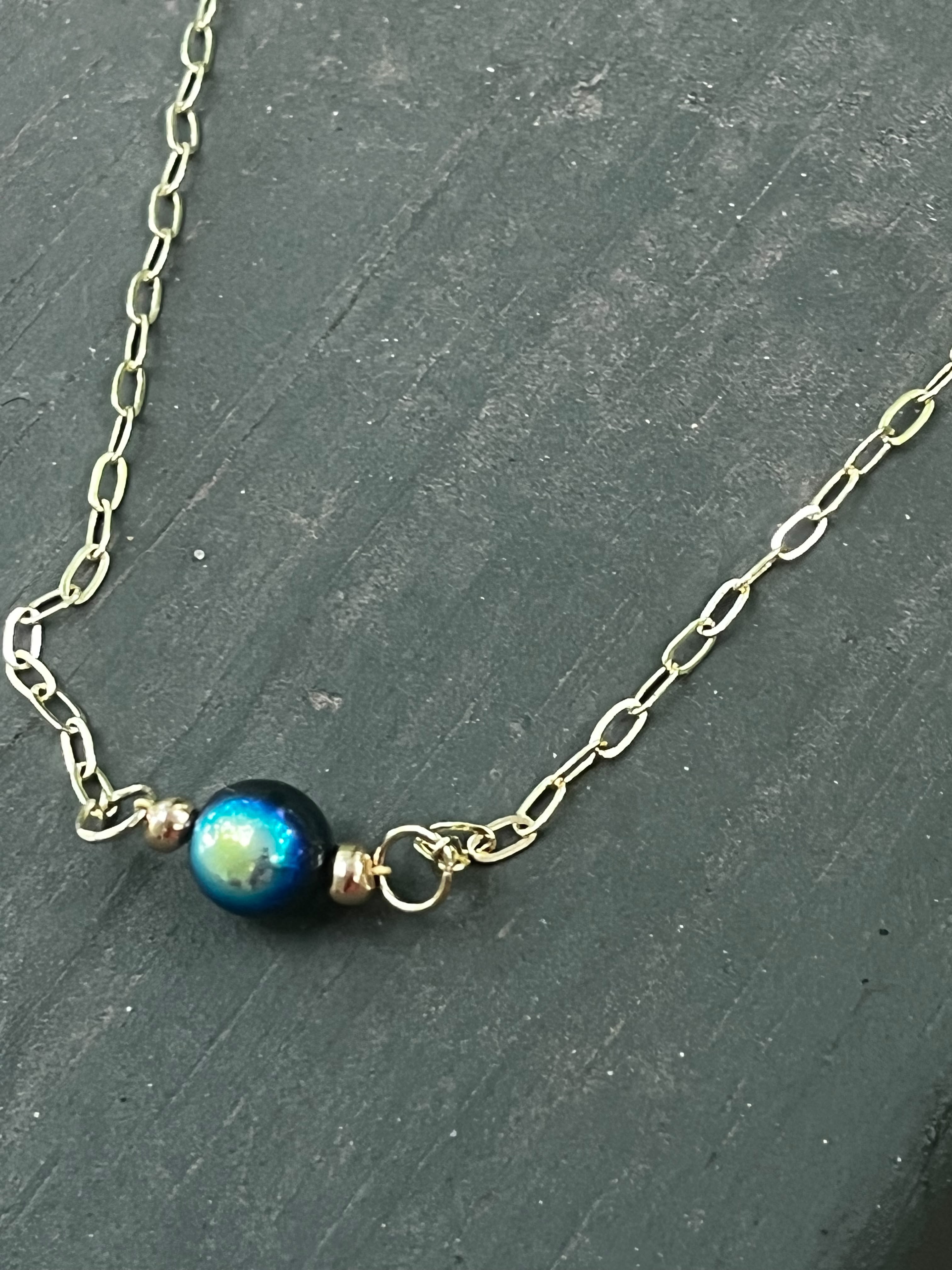 Deep Current | Ombre Glass Bead Layering Necklace | Handmade Gift Jewelry