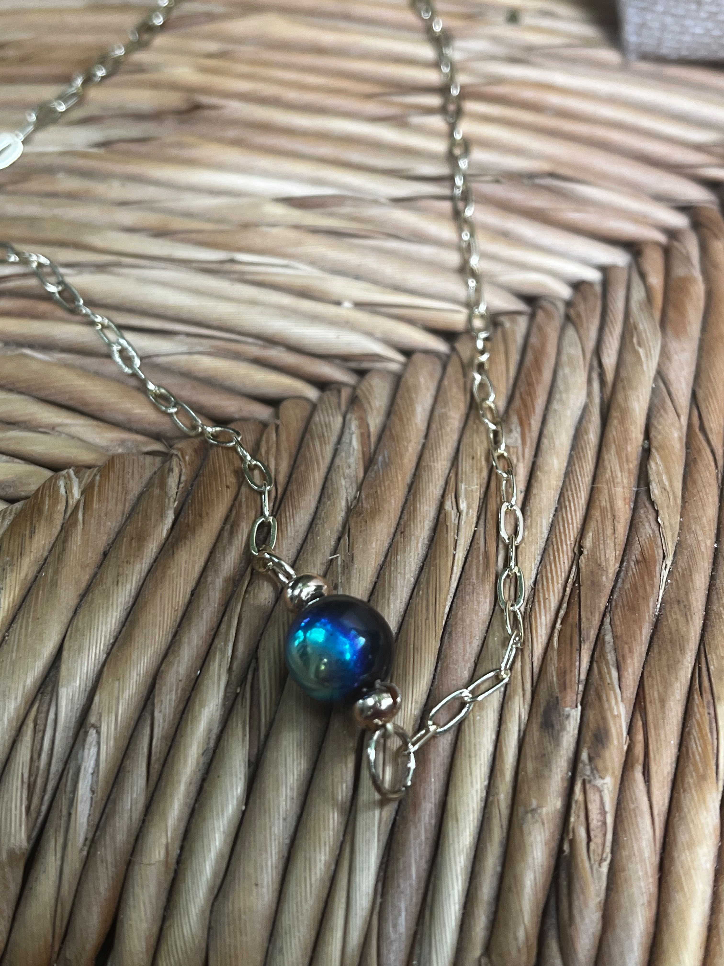Deep Current | Ombre Glass Bead Layering Necklace | Handmade Gift Jewelry