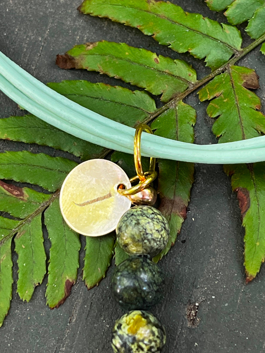 Gilded Ground | Gold-Gilded Fossil Shark Tooth & Kambaba Jasper Necklace | Personalized Gift