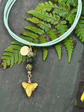 Gilded Ground | Gold-Gilded Fossil Shark Tooth & Kambaba Jasper Necklace | Personalized Gift
