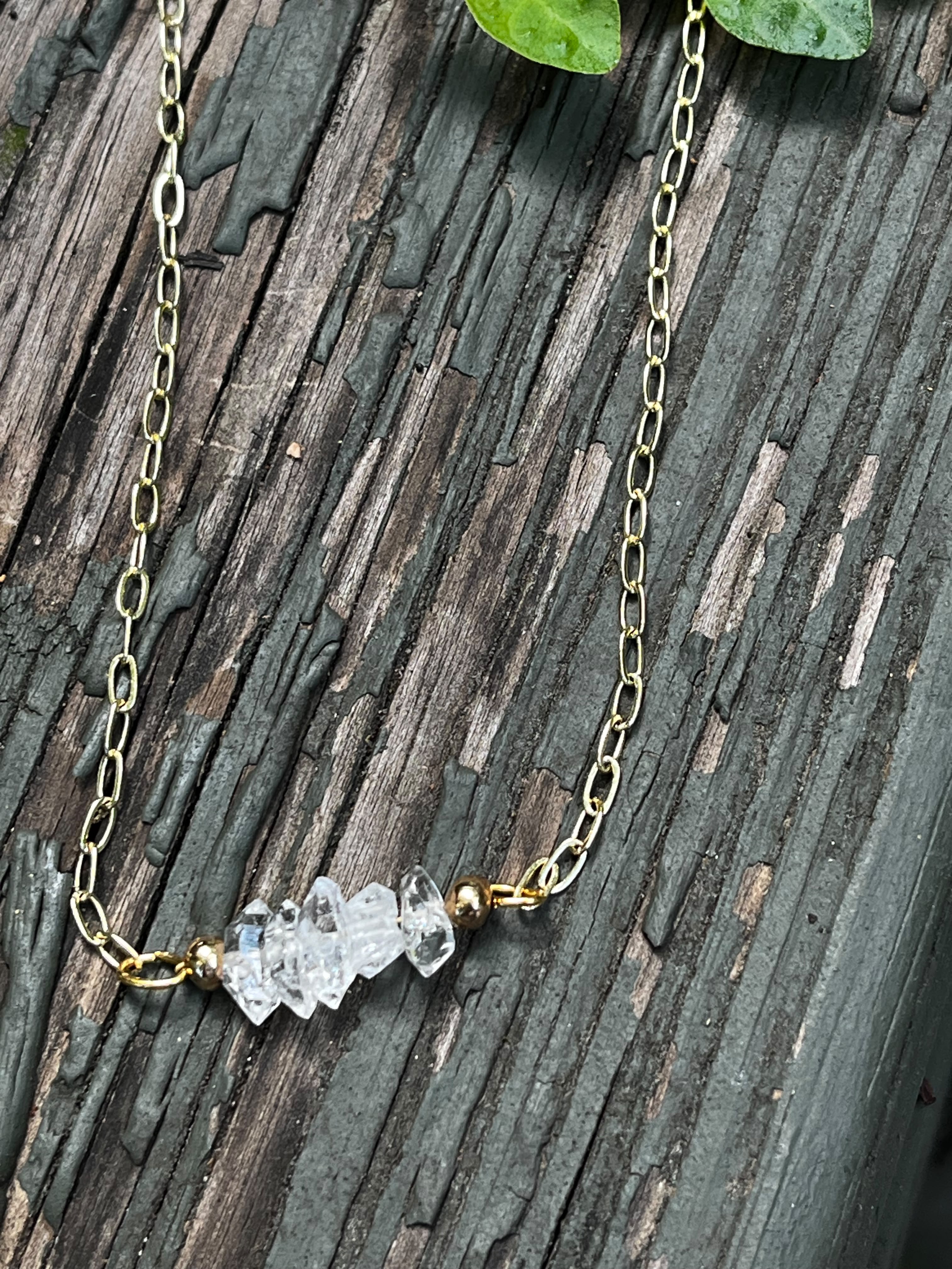 Raw Light | Herkimer Diamond Crystal Layering Necklace | Handmade Gift Jewelry