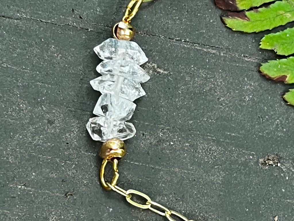 Raw Light | Herkimer Diamond Crystal Layering Necklace | Handmade Gift Jewelry