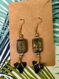 Gilded Ash | Gold-Painted Fossil Shark Tooth Earrings | Handmade Gift Jewelry