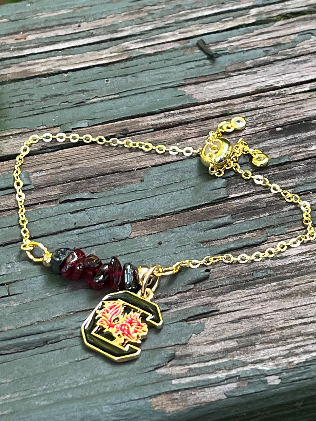 “Garnet & Steel” Gamecocks Bracelet