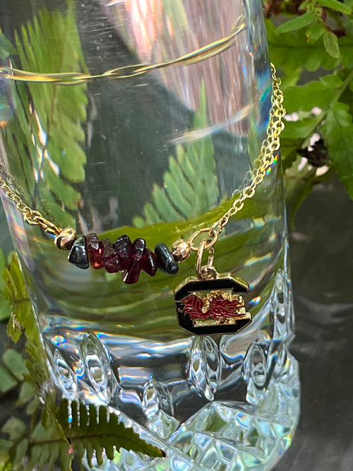 “Garnet & Steel” Gamecocks Bracelet