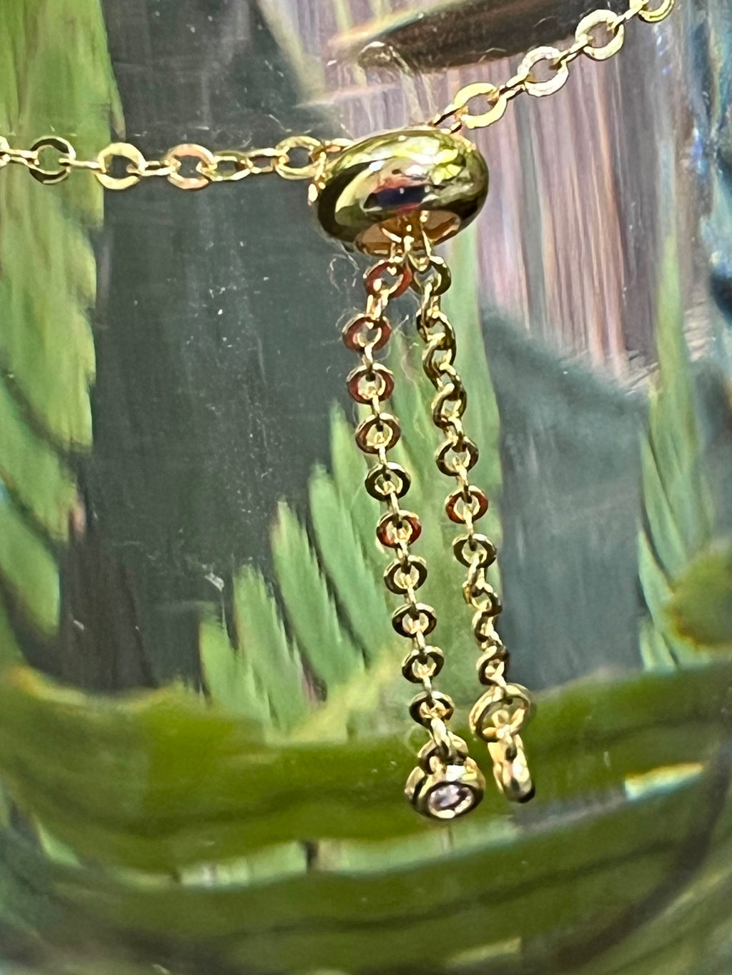 Gold Fossil Shark Tooth Bracelet Jasper Chip Bead Charm