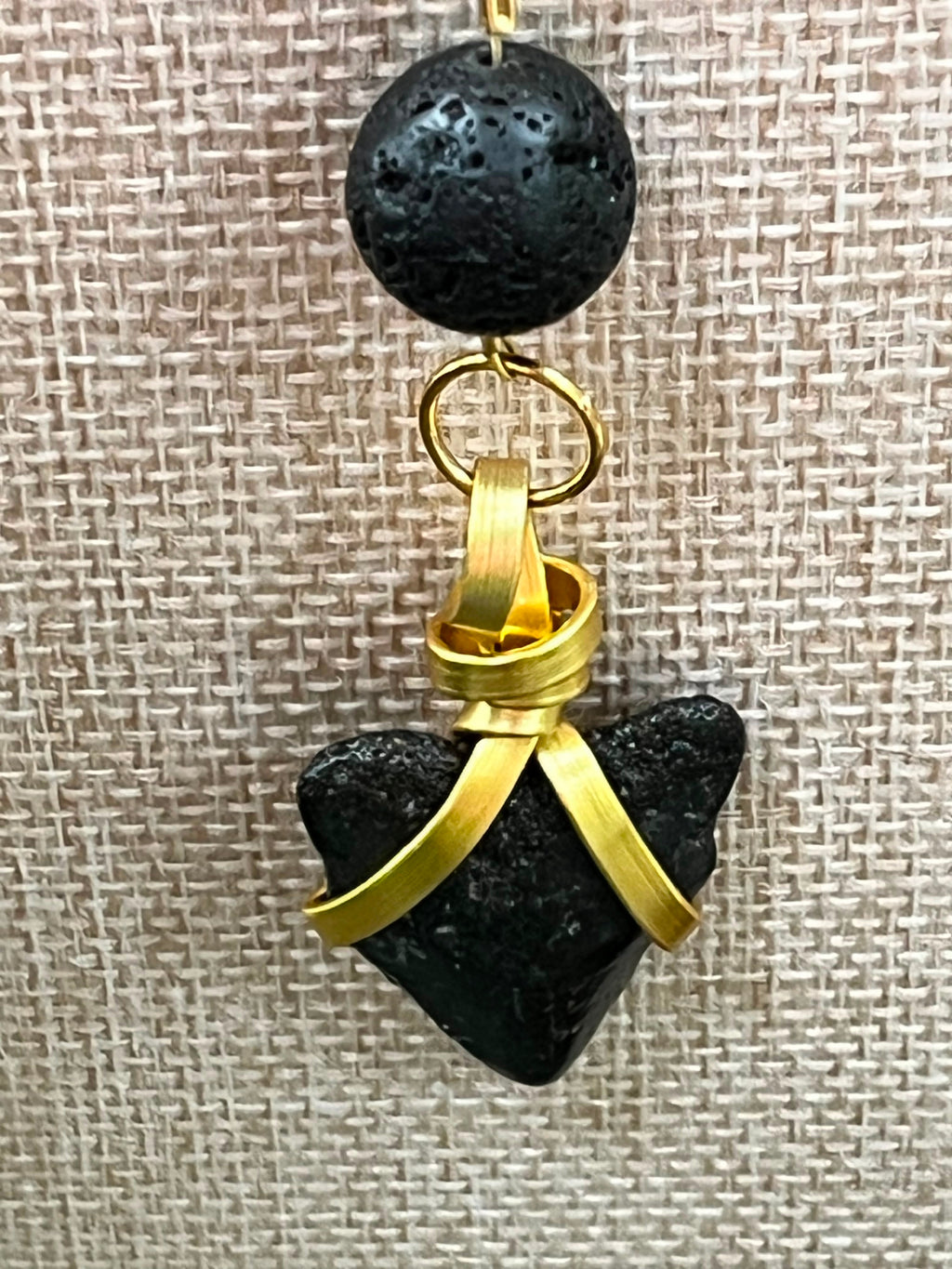 Ash & Ocean | Fossil Megalodon Tooth & Lava Rock Necklace | Handmade Gift Jewelry