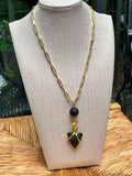 Ash & Ocean | Fossil Megalodon Tooth & Lava Rock Necklace | Handmade Gift Jewelry